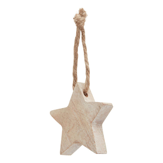 Pack Of 90 Wooden STAR Hanging Decorations