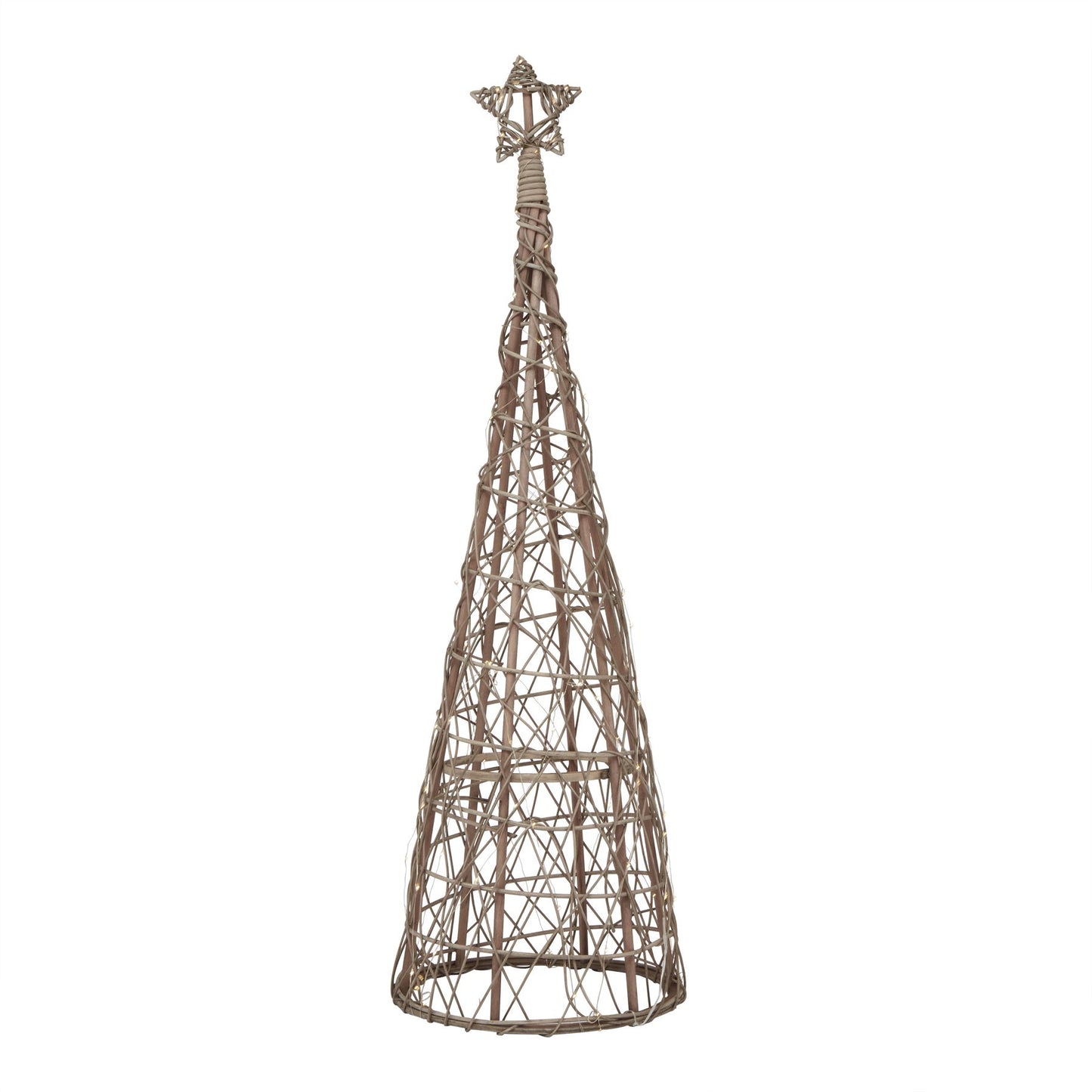 Medium LED Wicker Christmas Tree With Star