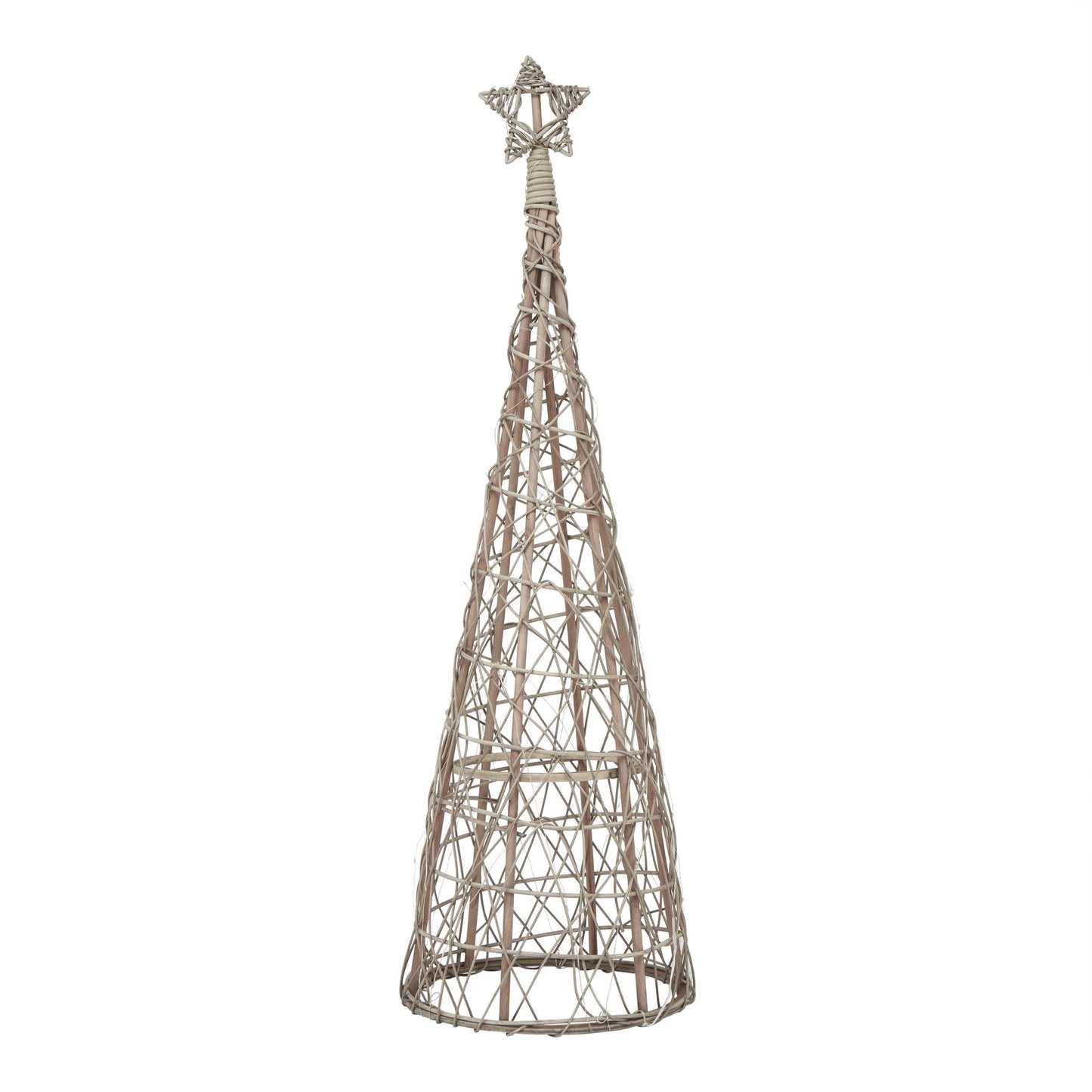Medium LED Wicker Christmas Tree With Star
