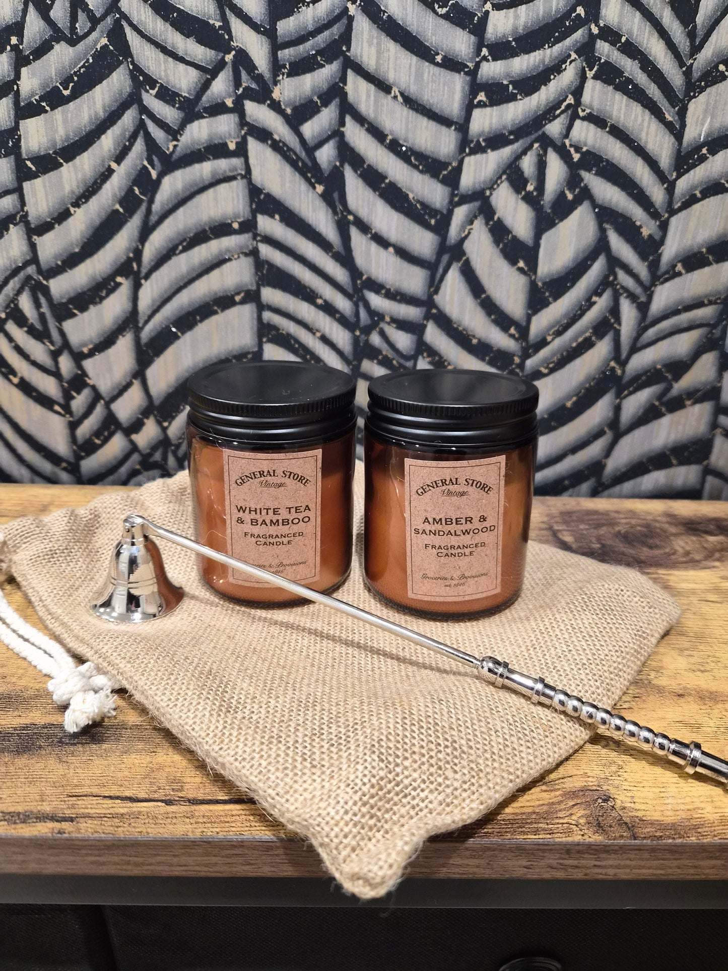 Hessian Bag Candle Set