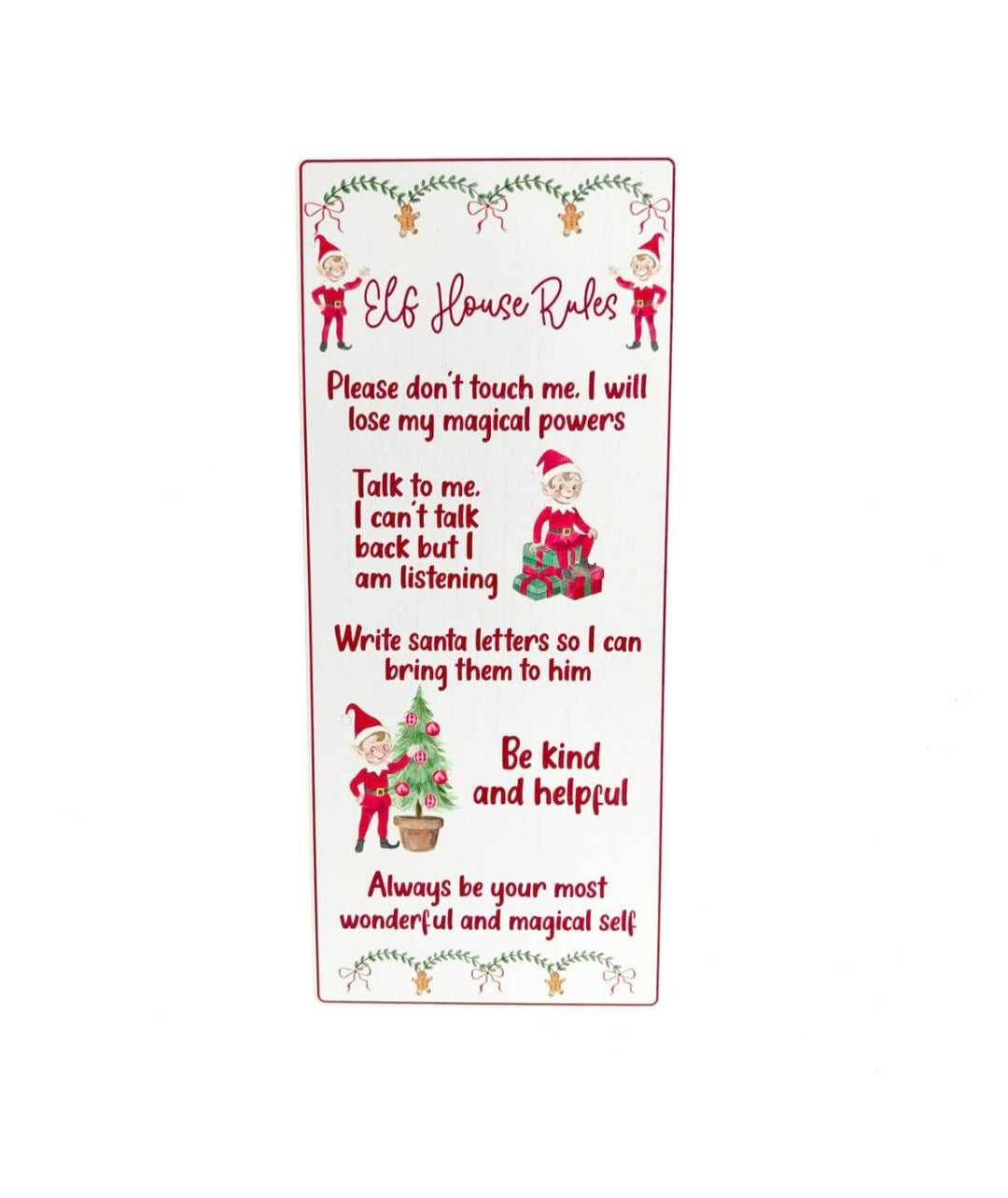 Elf Crew House Rules Wooden Plaque