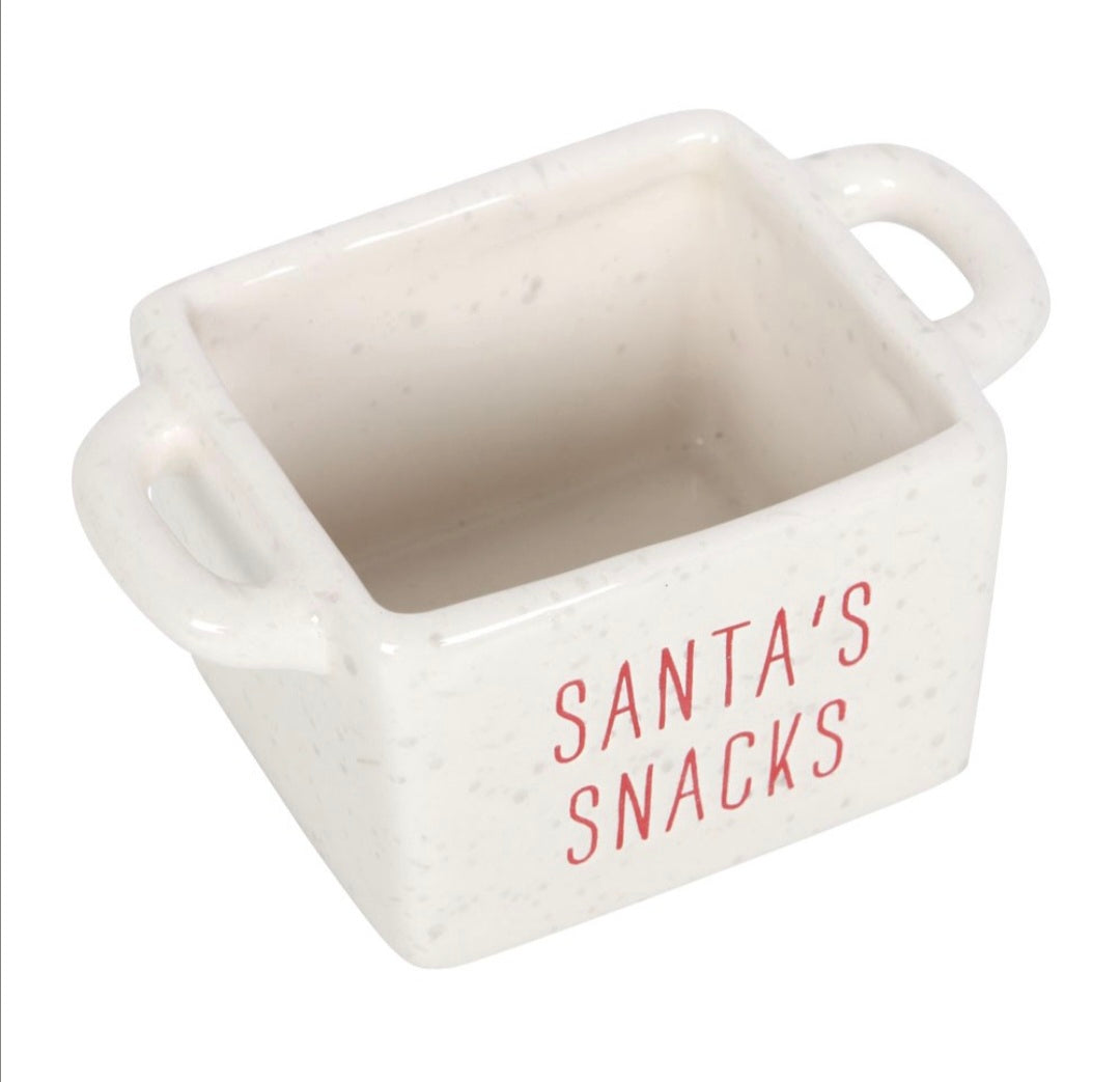 Small Set of 3 Ceramic Christmas Snacks Bowls