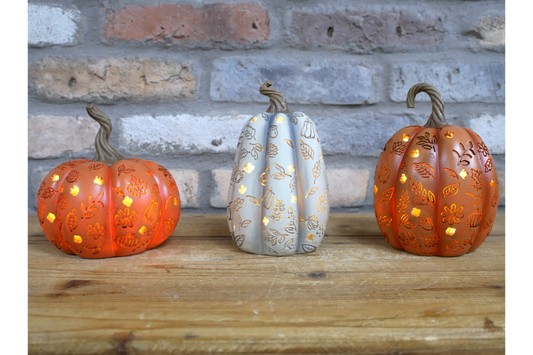 Set Of 3 Light Up Pumpkins