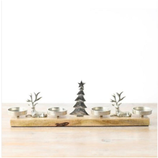 Deer Scene Candle Holder, 46cm