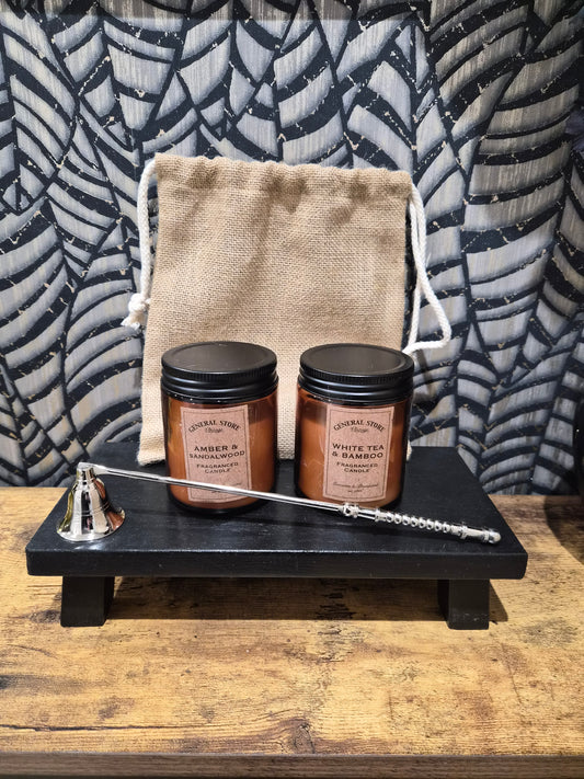 Hessian Bag Candle Set