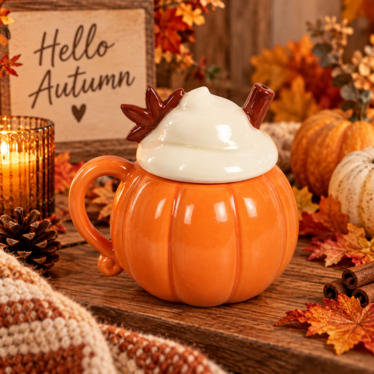 Pumpkin Cream Mug With Lid