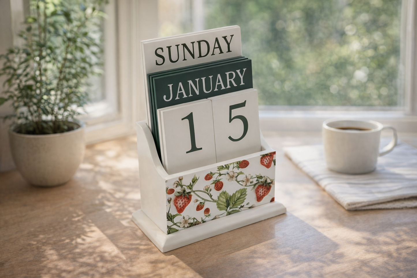 Strawberry Field Wooden Plaque Calendar