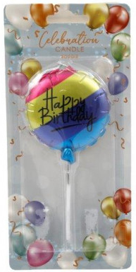 Set of 4 Birthday Candles (2 Coloured & 2 Gold)