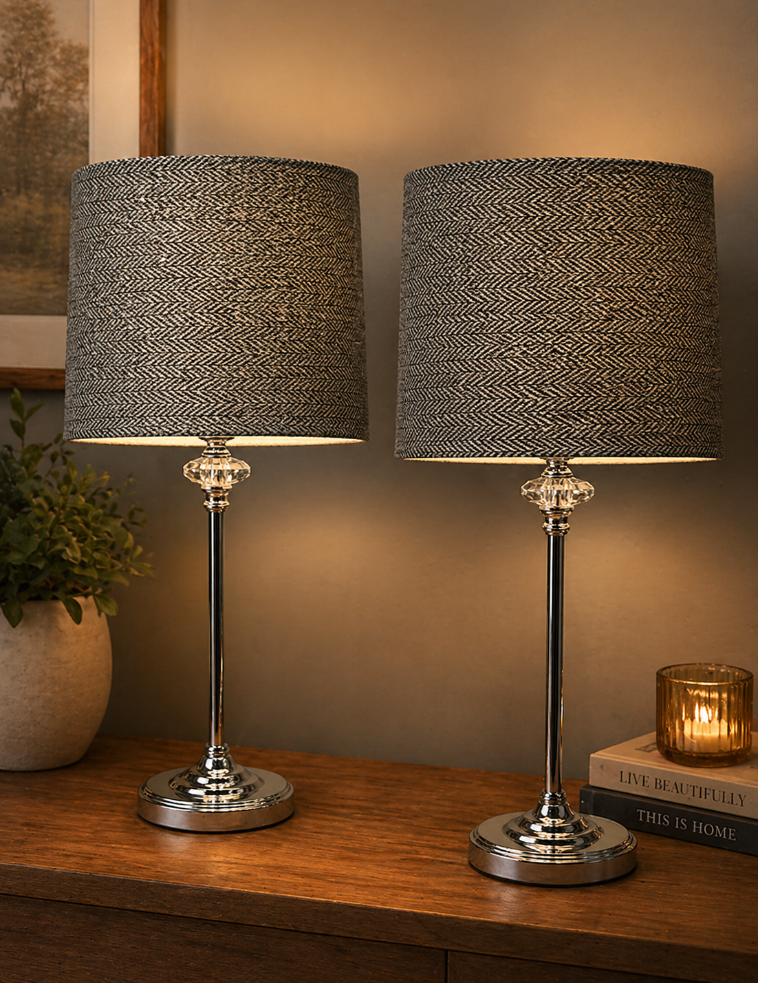 Florence Chrome Table Lamp (set of 2)