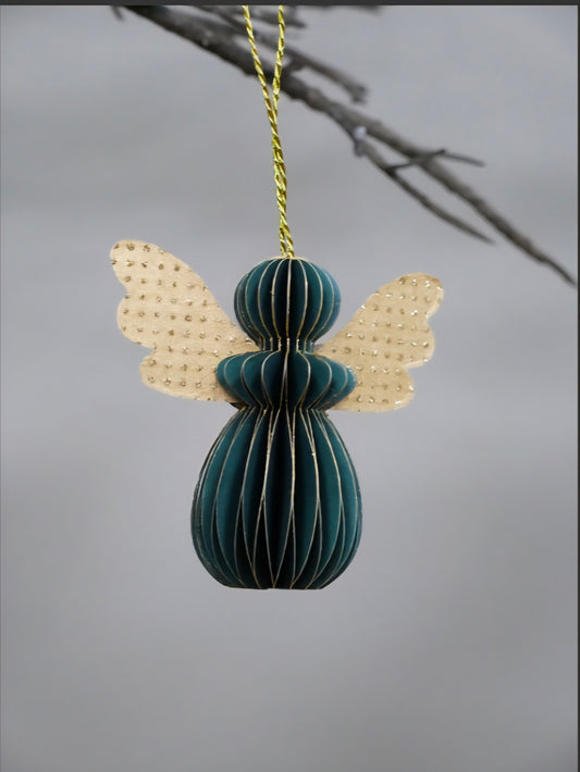 Hand Crafted Tree Angels, Green