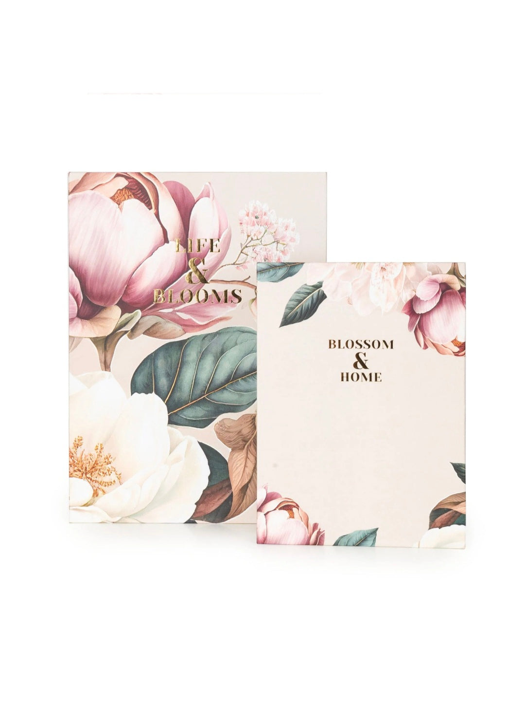Set of 2 Faux Storage Boxes Peony