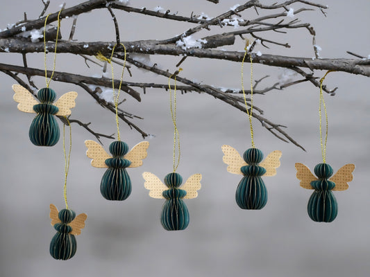 Hand Crafted Tree Angels, Green