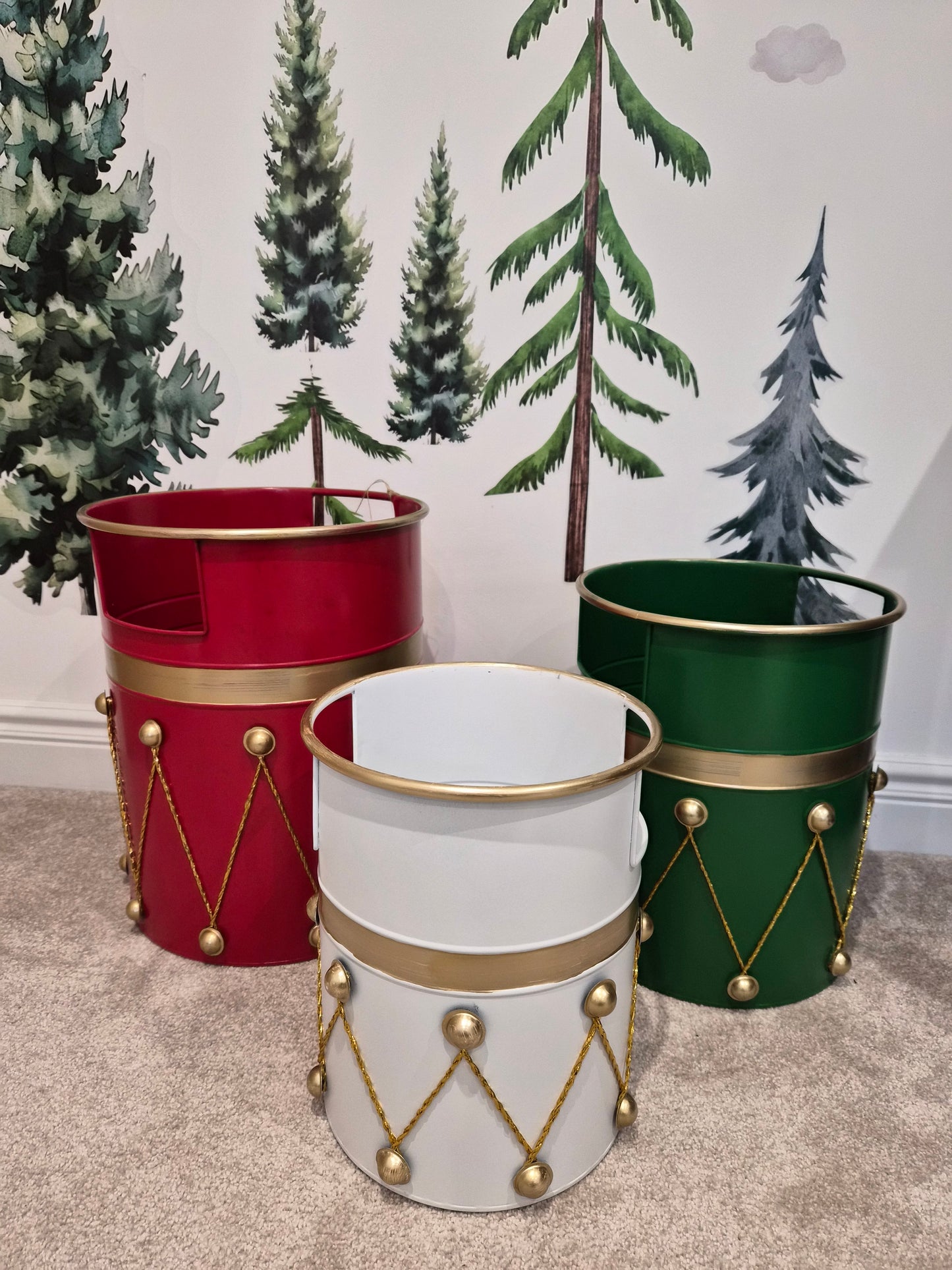 Set Of 3 Drum Bins / Planters