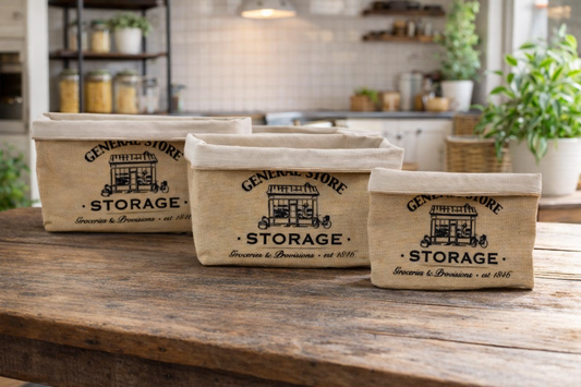 Set of 3  General Store Jute Baskets