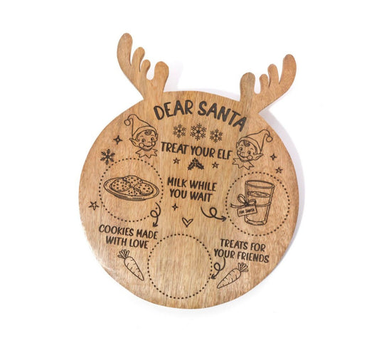 Elf Crew Dear Santa Treat Board With Antlers
