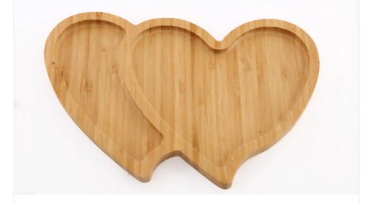 Wooden Heart Snack Tray