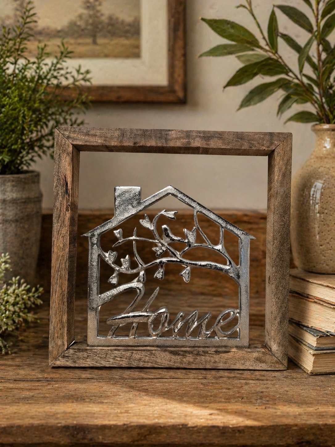 House In Wooden Frame