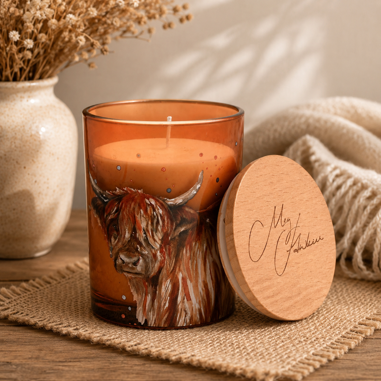 Meg Hawkins Highland Cow Candle - Apple Orchard