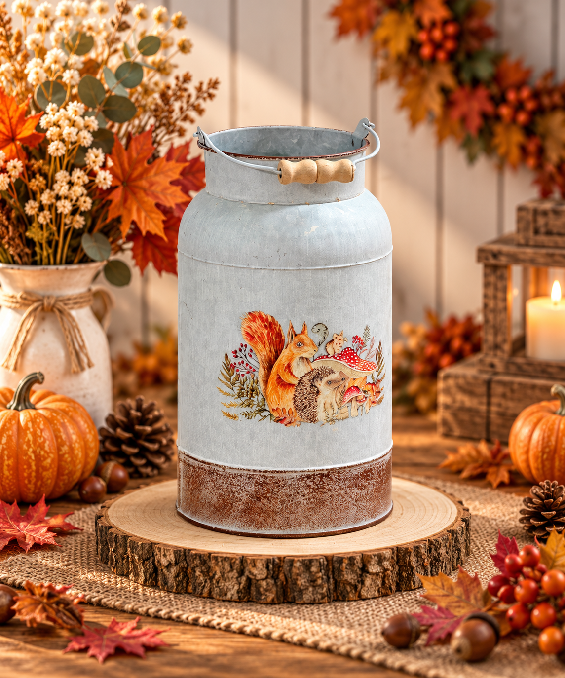 Toadstool Tales Metal Milk Urn