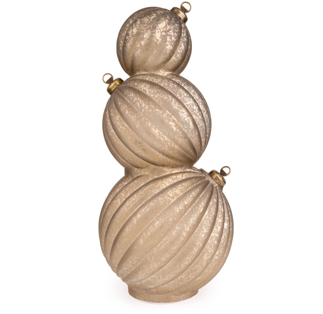 Champagne Stacked LED Christmas Baubles