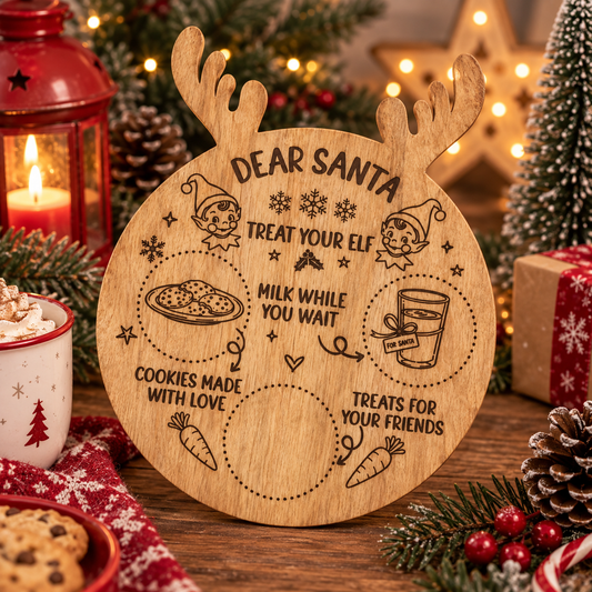 Elf Crew Dear Santa Treat Board With Antlers