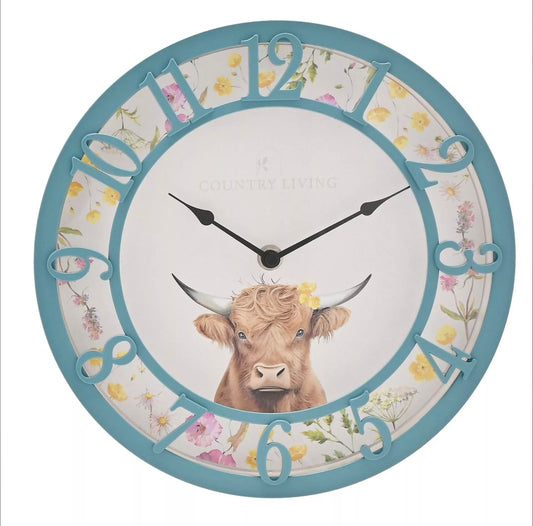Highland Cow Clock