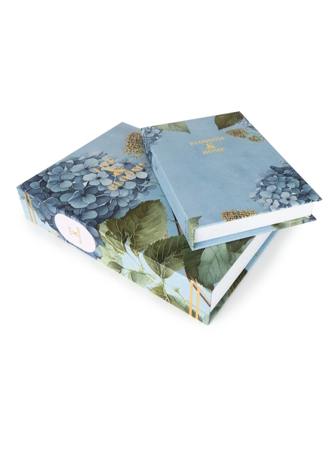 Set of 2 Faux Storage Boxes Hydrangea