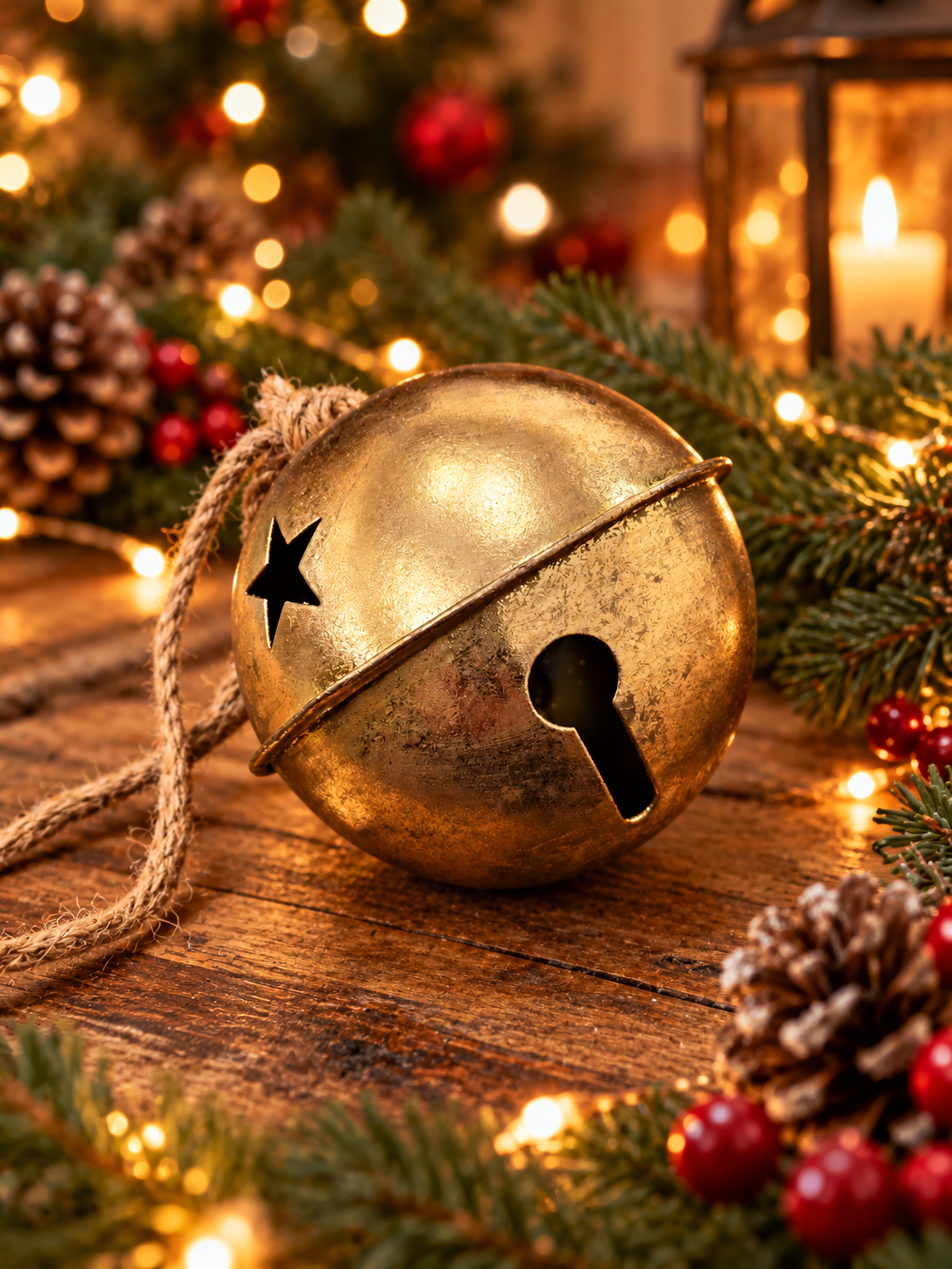 Gold Rustic Christmas Bell