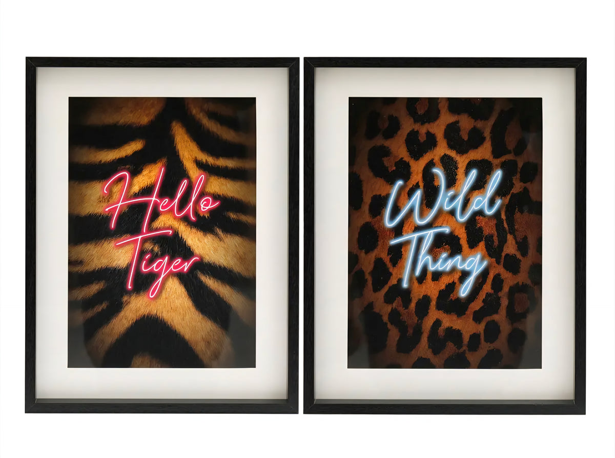 Set of 2 Animal Print Wall Art