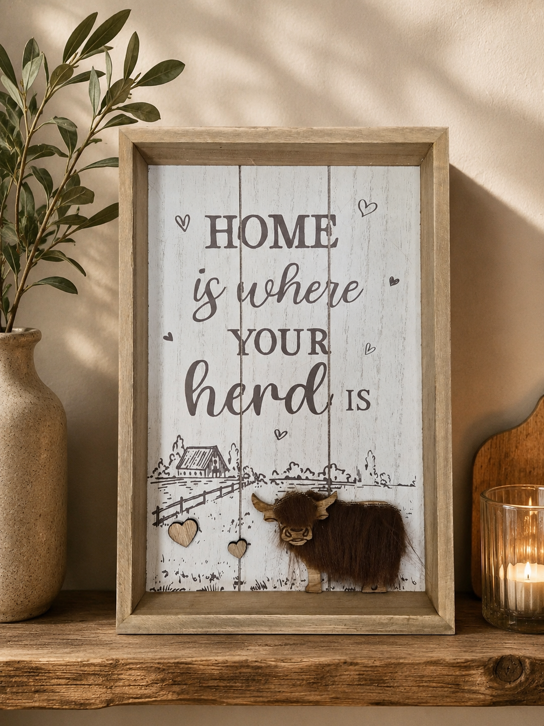 Highland Cow Home Plaque