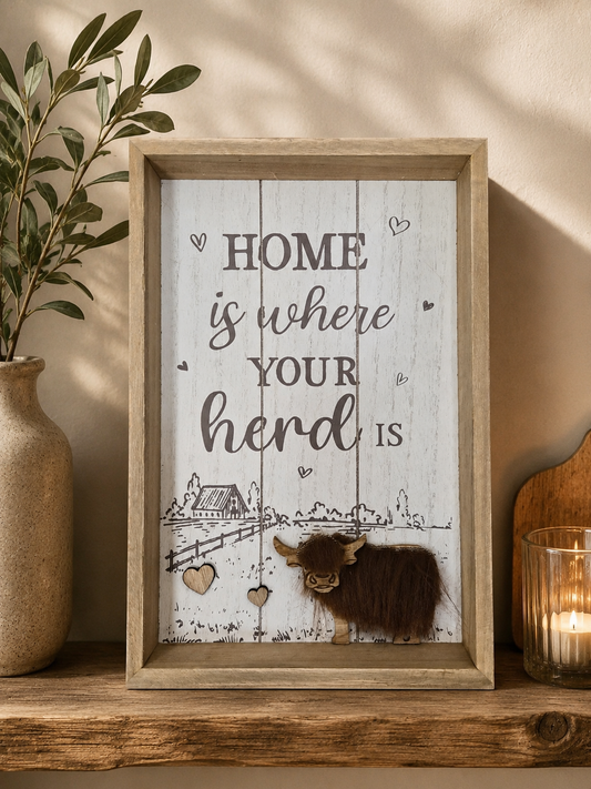 Highland Cow Home Plaque
