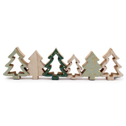 Christmas Trees Wooden Decoration